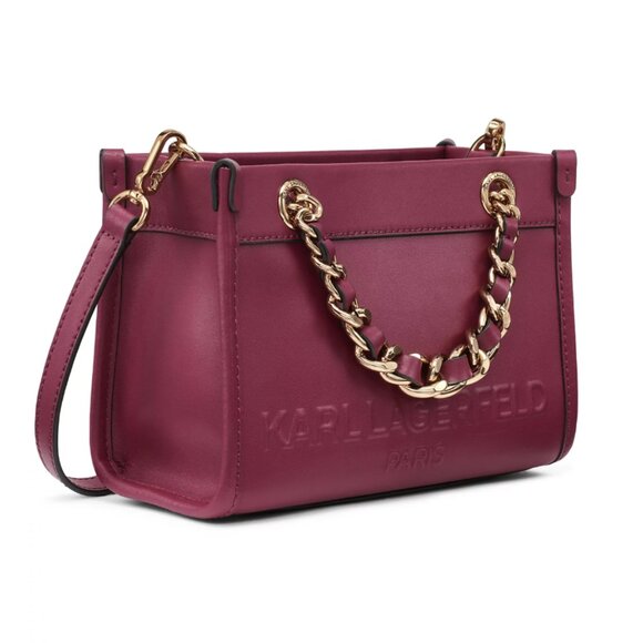 Karl Lagerfeld Savoie Small Satchel Crossbody Bag in Wine w/ Dust Bag -  NWT - Picture 3 of 4